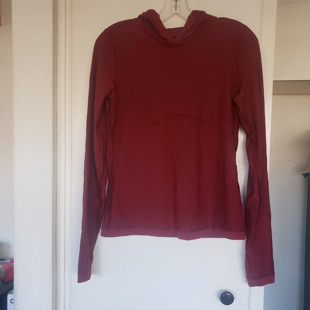 Red/Maroon Long Sleeve Hooded Top